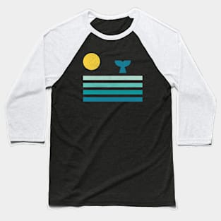 Deep Blue Sea-Sun And A Whale Baseball T-Shirt